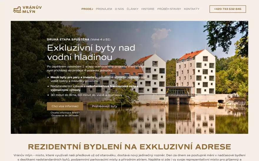 Forhåndsvisning av nettsiden vranuvmlyn.cz